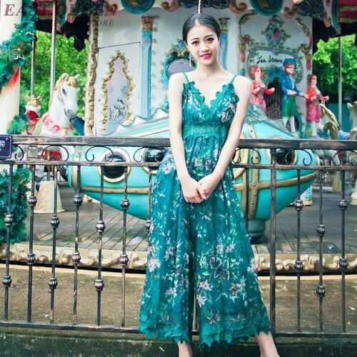 Jumpsuits for women 2019 ladies Boho chic mexican hippie ethnic lace rompers female overalls for women elegant AA3647