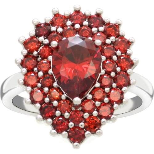 Waterdrop Red Full Rhinestone Womens Ring Luxury Europe Rings for Women Fashion Jewelry 2021 Gift for Girlfriend YRI149