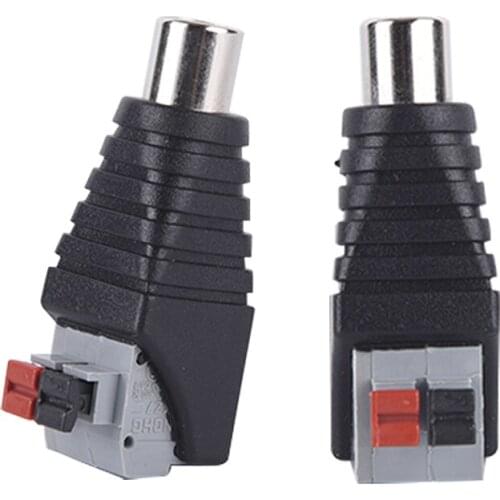 1pc Universal Wire A/V Cable to Audio Male RCA Adapter Jack Press Plug Cabe for Audio Cable Speaker RCA Connector Adapter Cable