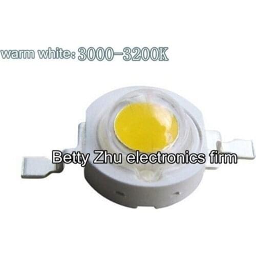 100PCS/LOT 1W High Power LED warm white 100-110LM 3000-3200K DIY ball steep light fittings