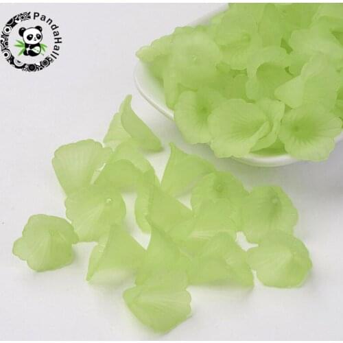 20x20mm Transparent Frosted Acrylic Flower Beads for Jewelry Making About 580pcs/500g