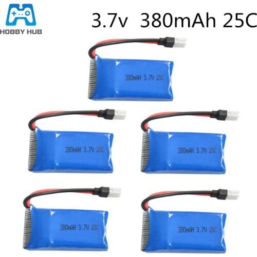 5pcs/lot For Hubsan h107 3.7V 380mah Lipo Battery for Venus reached 385 H107D axis aircraft model aircraft battery 3.7 V 380 mah