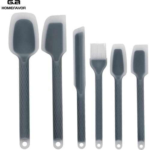 6 Pcs Kitchenware Spatula Sets Cooking Tools Scraper Spoon Brush Soft Silicone Baking Cooking Accessories Kitchen Utensils