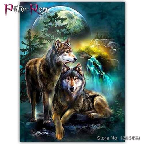 Diamond Embroidery Wolves Diamond Painting Full New Arrival Animal Diamond Mosaic Sale Pictures With Crystal rhinestone Stickers