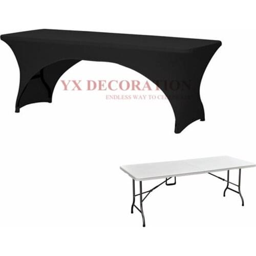 Cheap Price Two Side Open Stretch Spandex Table Cover Rectangle Lycra Home Kitchen Dining Table Linen Cloth Wedding Tablecloth