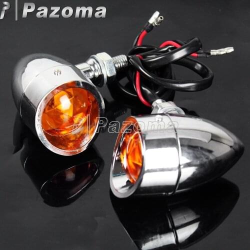 Chrome Motorbike Flashers Turn Signal Light 12V 10W Indicator Blinker for Harley Bobber Chopper Custom Cafe Racer Honda Yamaha