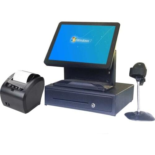 Whole set Cash Register ALL IN ONE Restaurants POS System for retailers Printer Cash Drawer 15'' touch screen full set