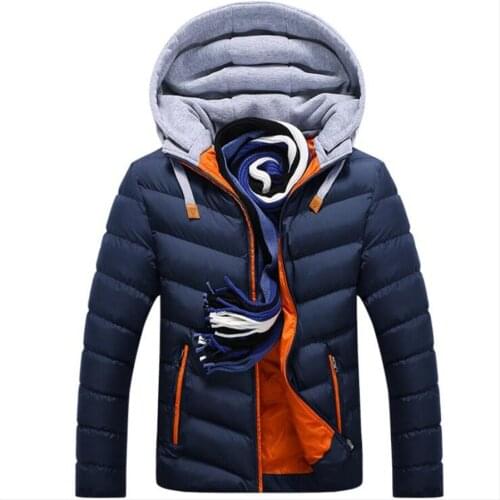 Winter Jacket Men 2018 Autumn Warm Cotton-Padded Streetwear Mens Jackets and Coats Casual Hooded Collar Male Parkas Clothing