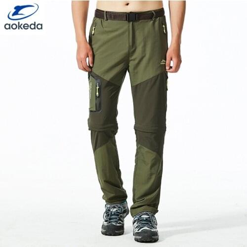 Men Outdoor Two-piece Removable Pants Fast Dry Pants Mountaineering Pants Size Light Breathable Hunting Hiking Sport Pants