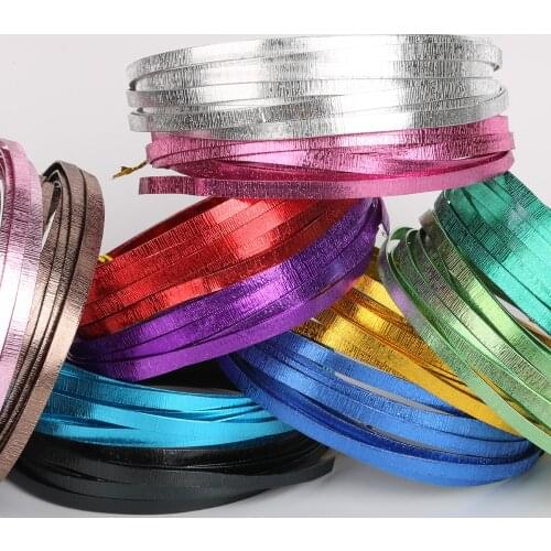 3M Embrossed Flat Anodized Aluminum Wire Gold Silver Coffee Black Soft 5mmx1mm Carving Embossing Wrap Beads Craft Jewelry Wire