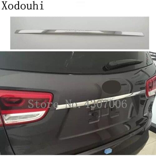 Car cover Stainless steel Rear trunk door Tailgate frame plate trim lamp parts 1pcs For Kia Sorento 2015 2016 2017
