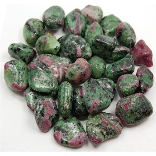 Natural polished gemstone ruby zoisite crystal tumbled stones for garden decoration