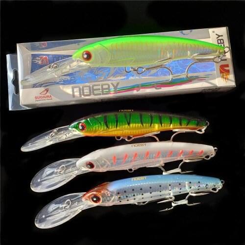 Noeby 4pcs 16cm 73g slow sinking Fishing Lure Hard Bait Wobblers Crankbaits Bass Pike Quality Professional Minnow bait