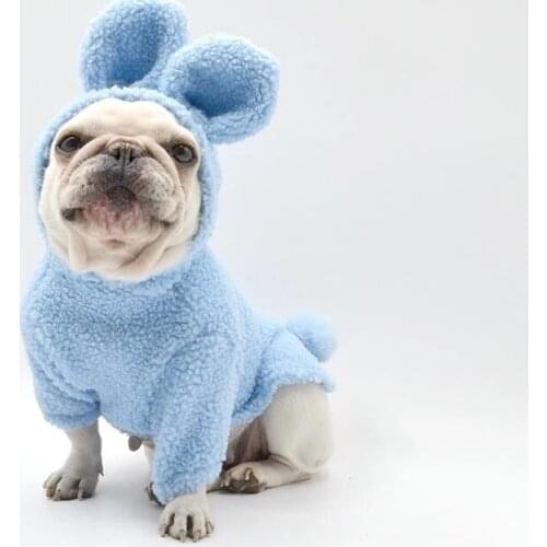 Dog Clothes Autumn And Winter Thick Plus Velvet Rabbit Sweater Pet Transforming Cotton Clothing Pet Cute Cat Clothes