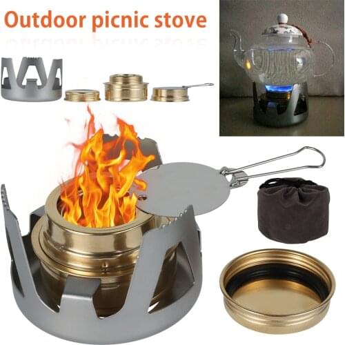 Portable Alcohol Stove Outdoor Picnic Stove Folding Ultra-light Spirit Combustor Alcohol Stove Camping Furnace ForHiking/Cooking