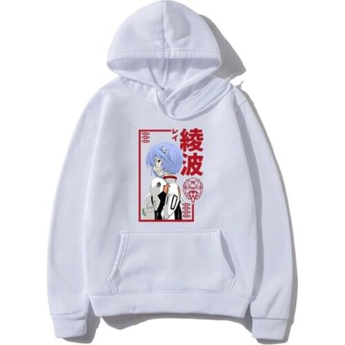 Harajuku Casual Sweatshirt Pullover Funny Japan Anime Rei Ayanami Hoodies Women Unisex Streetwear Hoodies Casual Hoodies Homme