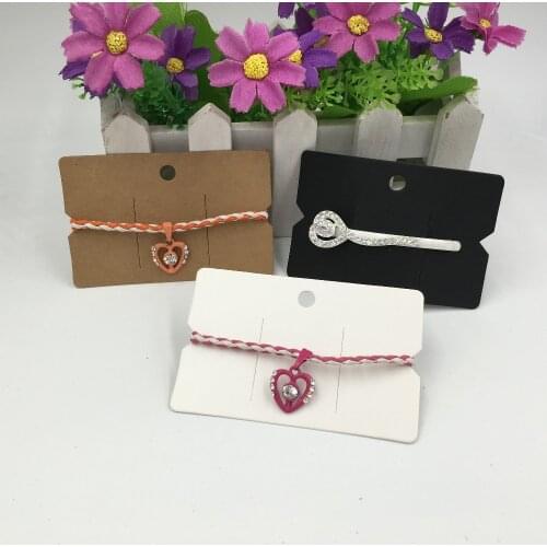 50 pcs 3 color kraft paper rectangular hairpin, bracelet, hand rope packaging display card DIY handmade jewelry price tag