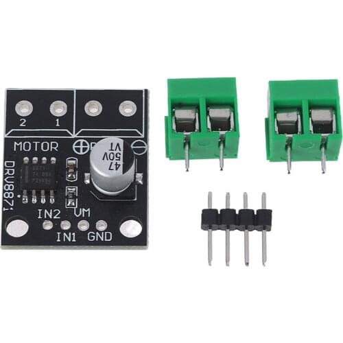 PWM-controlled DRV8871 H-bridge brushed DC motor drive module with a maximum internal current of 3.6A