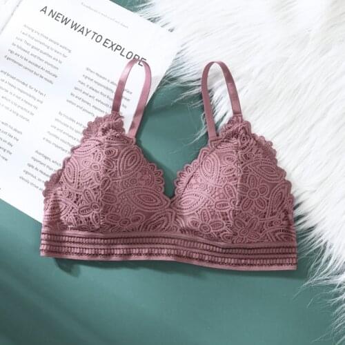 Sexy Lace Women Bra Wirefree Thin Cup Bralette Underwear Sexy Lingerie Beauty Back Bras Intimates