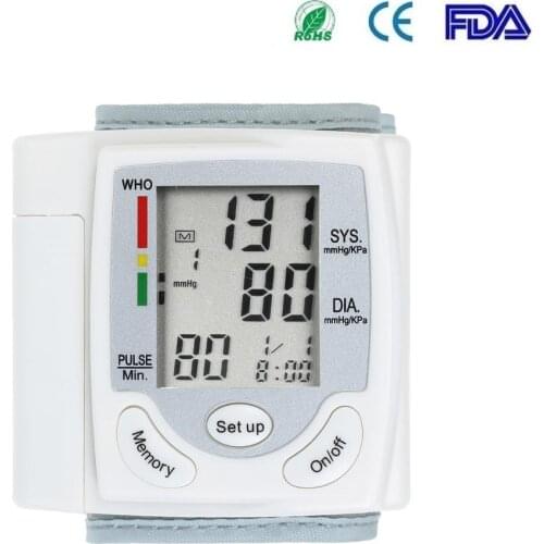 Blood Pressure Monitor Cuff Wrist Sphygmomanometer Automatic Voice Medical Blood Pressure Gauge Home Heart Rate Measurement Tool