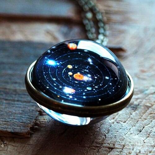 Solar System Double-Sided Glass Hot Sale Gifts Milky Way Starry Car Ornament Exquisite The Realm Stars Sparkling Car Decoration