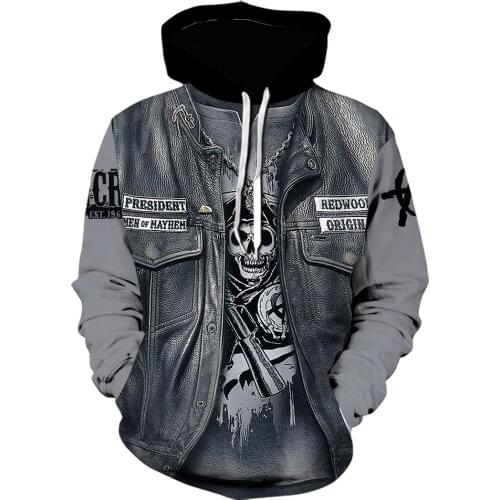 Skull fake punk hip-hop rock two-piece heavy metal 3D Printed hoodies winter Men/women Fashion jacket harajuku black Sweatshirt