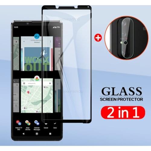 2 In 1 Back Camera Lens Film & Screen Protector Protective Tempered Glass For Sony Xperia 1 II / Xperia 10 II
