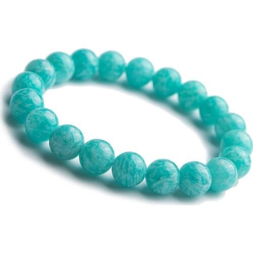 10mm Natural Amazonite Bracelets For Women Female Drop Shipping Crystal Round Bead Bracelet