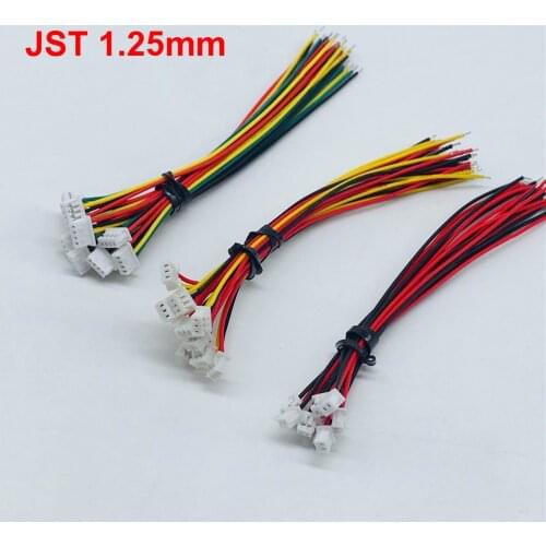 10pcs JST 1.25mm 2/3/4/5/6/7/8/9/10/11/12-Pin Female Connector with Cable