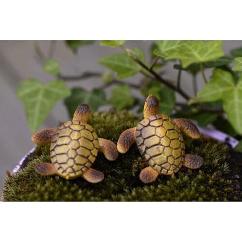 2pcs Gifts Sea Turtle Model Miniatures DIY Dolls Bonsai Figurines Fairy Garden Miniatures статуэтки Home Decoration Accessories