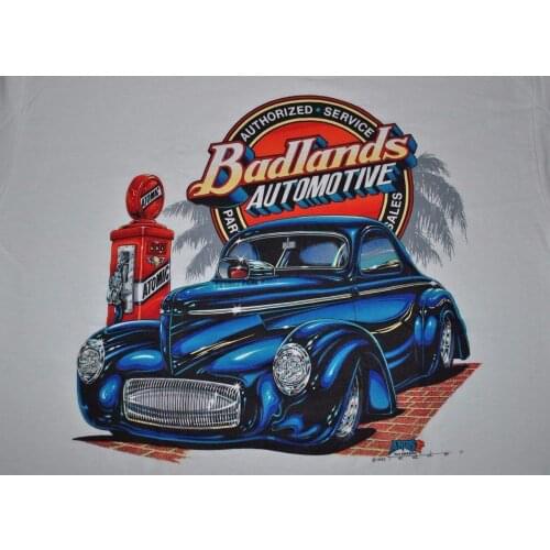2019 Hot Sale Super Fashion Top Quality T Shirts O Neck Badlands Automotive 1941 Willys Gasser Coupe Drag Vintage Casual T Shirt