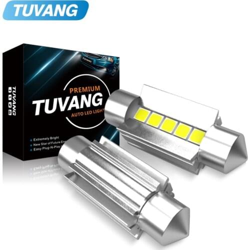 2x C5W C10W LED Festoon Bulb 3030 CREE Chip Canbus Error Free 6000K 31/36/39/41mm Dome Map Door License Plate Mirror Light Xenon