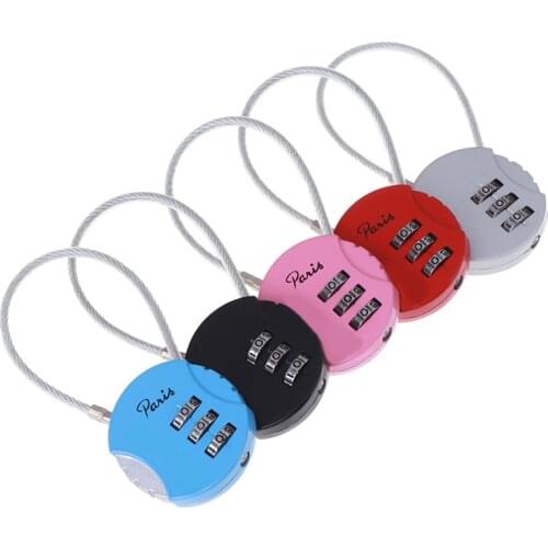 3 Dial Digit Password Combination Padlock Suitcase Luggage Metal Code Lock Mini Coded Keyed Anti-Theft Locks 3.7*9cm