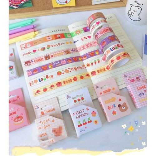 5m Cute Bear Dessert Color Washi Tape Decoration Masking Tape Diy Scrapbooking Diary Student Stationery School Supplies