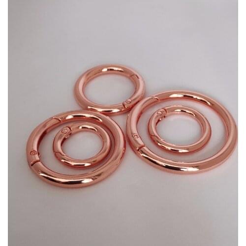 5pcs Spring D O Ring Rose gold bag hook,Round Carabiner Snap Clasp Clip Trigger Keyring Buckle,O rings for bags,DIY accessories
