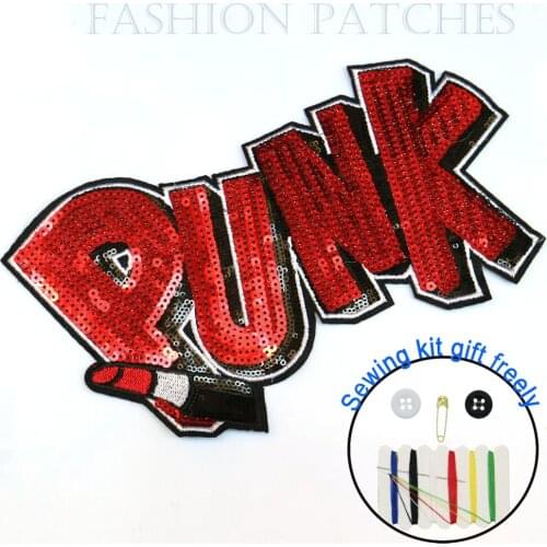 1pc large Sequin letter patches for clothing DIY sew on parch appliques Embroidery applique patch ropa clothing accessories