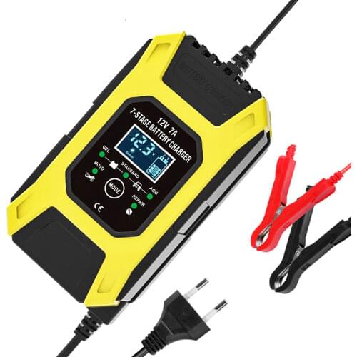 Car Battery Charger 12V 7A 7-stage Intelligent Fast Power Charging Pulse Repair Chargers Wet Dry Lead Acid Battery-charge