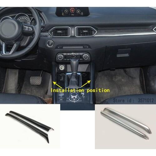 Car Inner Middle Handbrake Shift Stall Paddle Cup Switch Frame Stick Trim 2pcs For Mazda CX-5 CX5 2nd Gen 2017 2018 2019 2020