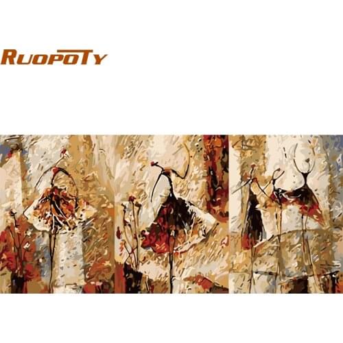 RUOPOTY Ballet Dancer Abstract DIY Painting By Numbers Handpainted Canvas Painting Unique Gift For Living Room Decor Diy Gift