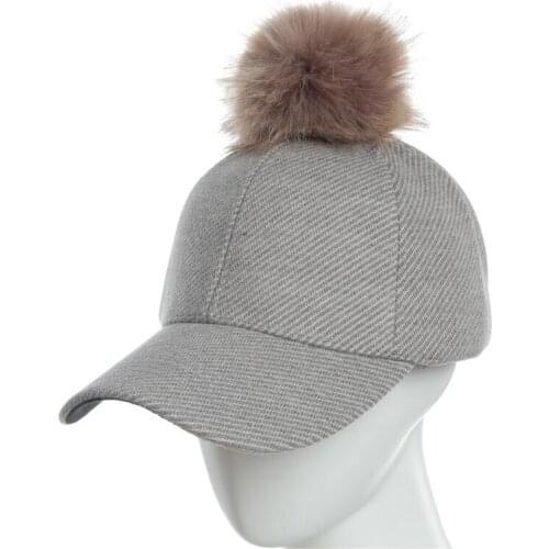 Baseball cap For Lady Lovely pompon Comfort and warmth Baseball cap made of cotton Pure color Oblique stripe cotton Hip Hop Hat