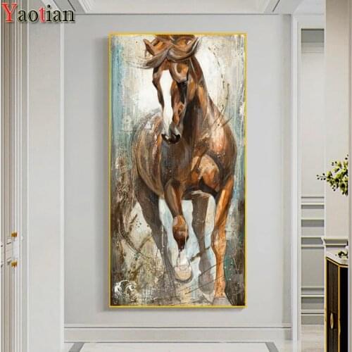 Large 5D Diamond Painting Abstract Horse Full DIY CrossStitch square Diamond Embroidery rhinestones Diamond Mosaic Decor