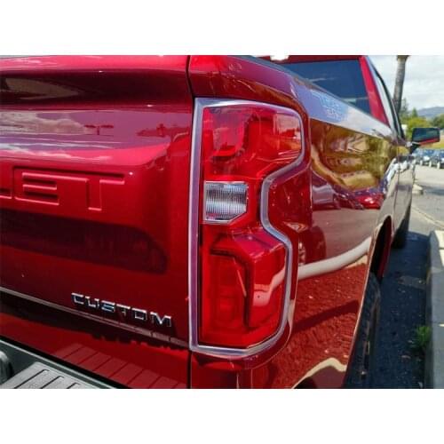 For Chevrolet Silverado 1500 2019 2020 Chrome Rear Back Lamp Tail Light Cover Trim Car Styling Sticker Exterior Accessories