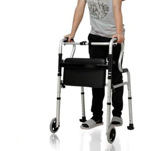 The elderly disabled aluminium alloy folding step help line device to help implement crutch rod four feet got up auxiliary walke