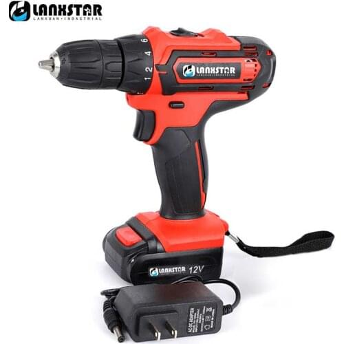 Lanxstar 12V Home Multi-function Wireless Hand Drill High Power Brushless Lithium Battery Electric Drill Custom Power Tools