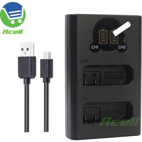 EN-EL14a EN-EL14 LCD Dual Battery Charger For Nikon Df D5600 D5500 D5300 D5200 D5100 D3500 D3400 Camera Replace MH-24 MH-24CH