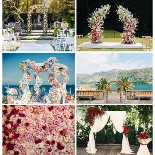 Wedding Ceremony Photography Backgrounds Flower Birthday Engagement Party Portrait Backdrops For Photo Studio Props 210410HKW-04