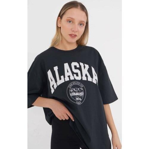 Addax Printed T-shirt SMOKED P9525