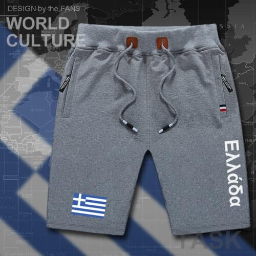 Greece mens shorts beach new mens board shorts flag workout zipper pocket sweat bodybuilding clothing cotton brand The Greek GR
