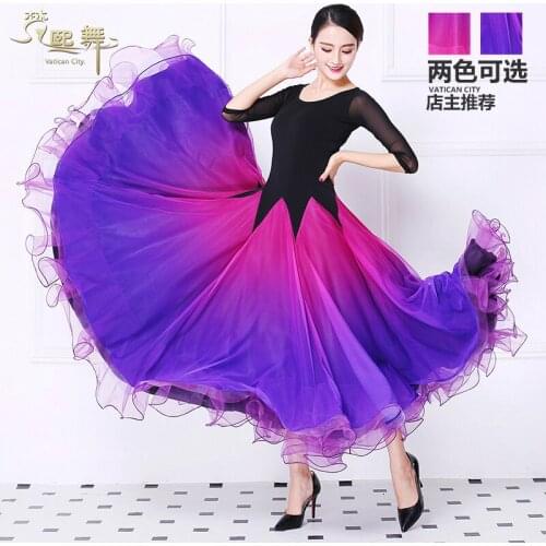 Customized Dancing Dress Girls National Standard Dance Suit Female Modern Dance Dress Lady Dancing Practice Suit O-Neck D0362