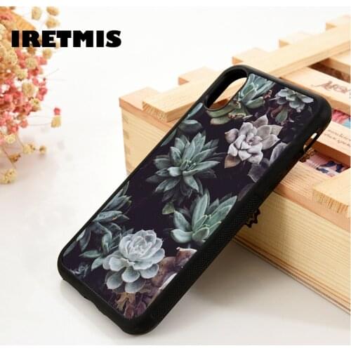 Iretmis 5 5S SE 6 6S Soft TPU Silicone phone case cover for iPhone 7 8 plus X Xs 11 Pro Max XR Cacti Cactus Flowers